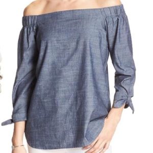 Banana Republic off shoulder chambray top, XS